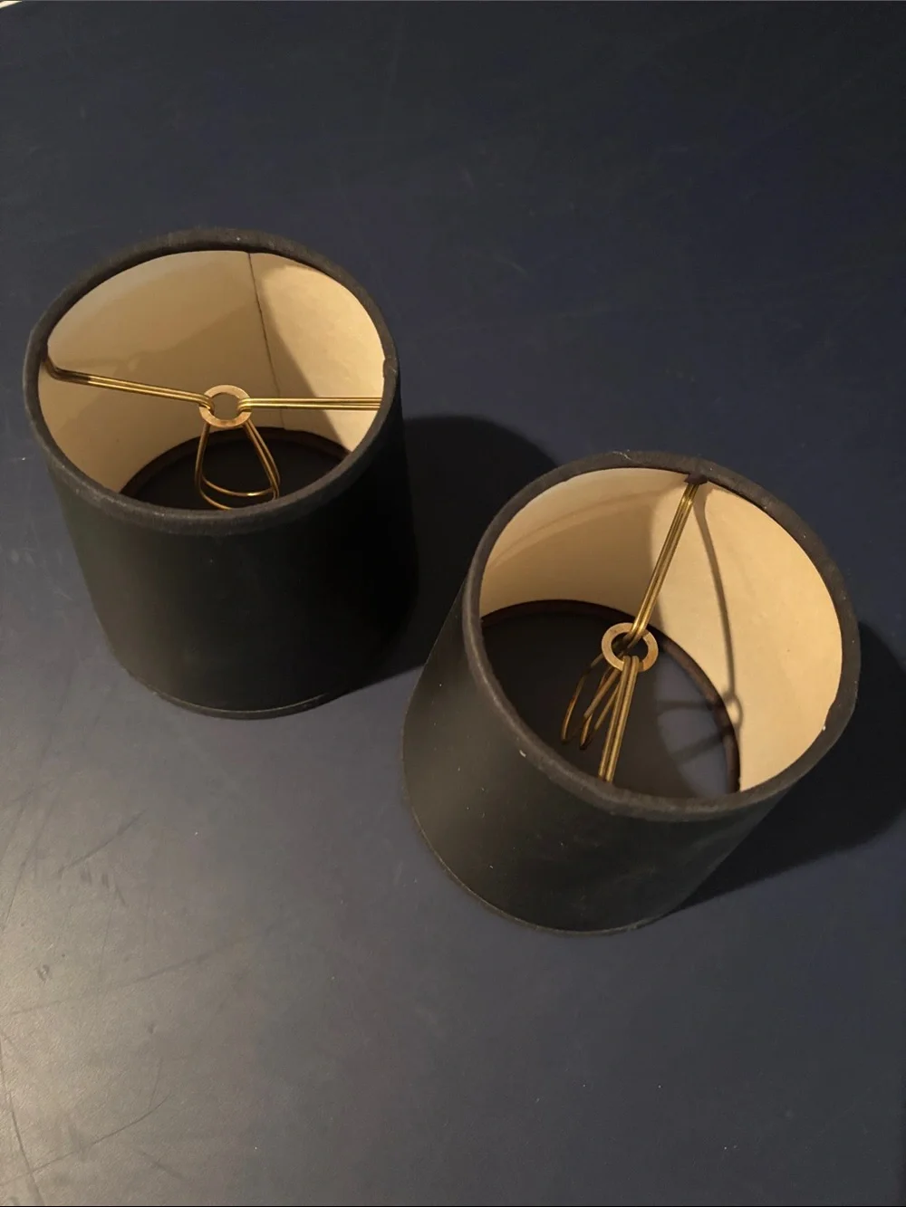 Set of 2 - Black Drum Lamp Shades with Gold Interior - Home Accents